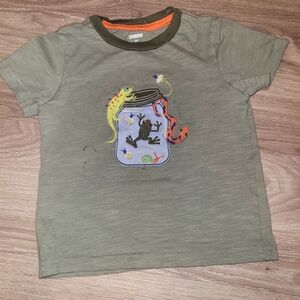 Gymboree Olive Kids Tee with Jar- Frog Snake Snail And Chameleon